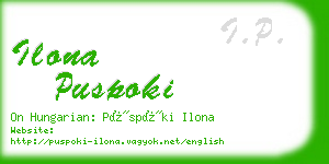 ilona puspoki business card